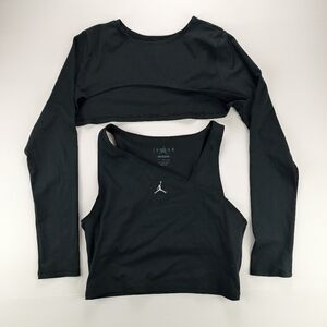 Jordan Women’s 2Piece Black Set XL Crop Top & Bolero Tight Fit Street Sport Rare